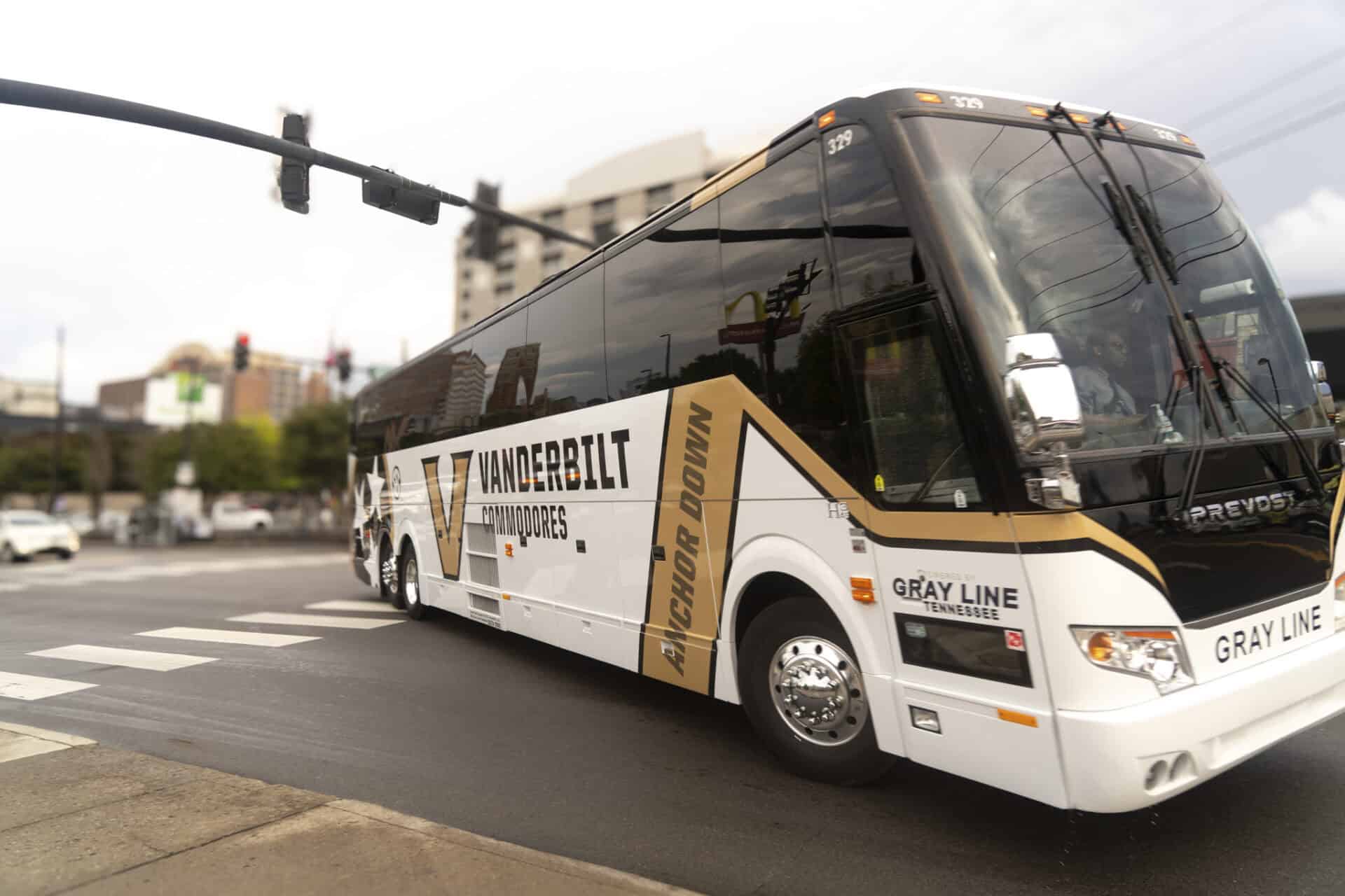 New 2024 Vanderbilt Bus Wrap by Gray Line Tennessee